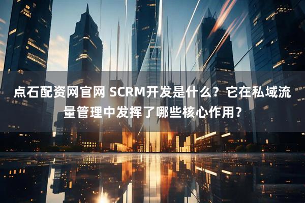 点石配资网官网 SCRM开发是什么？它在私域流量管理中发挥了哪些核心作用？